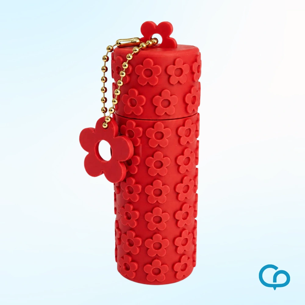 Porta Batom Chaveiro Flor